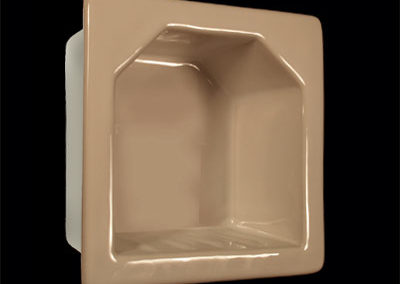 H66R Ceramic Recessed Soap Dish for Tile Showers and Baths 6 x 6